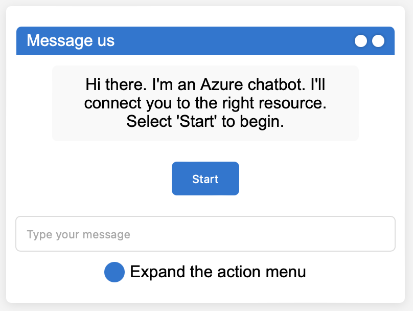 ChatGPT’s first attempt at recreating Azure’s chatbot box.